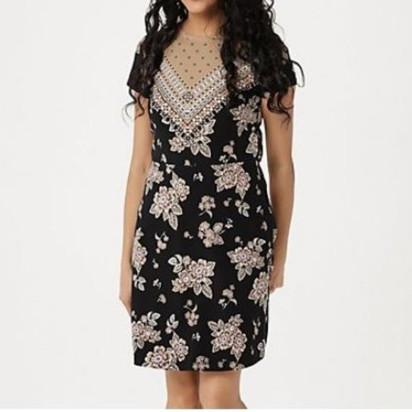 Isaac Mizrahi Dresses & Skirts - Isaac Mizrahi Knit Engineered Border Floral Dress
